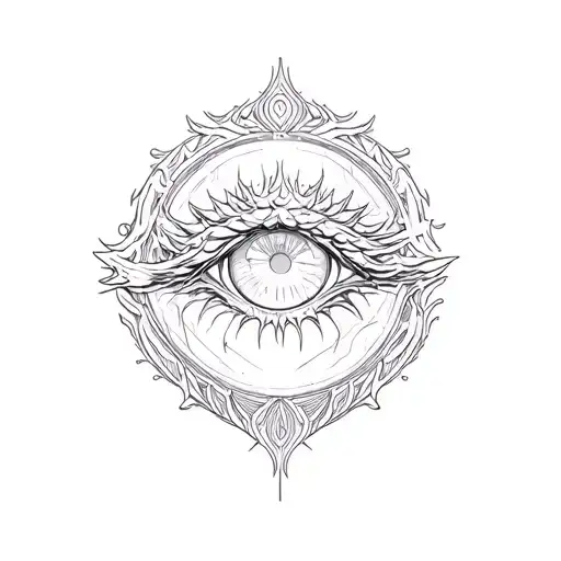 Cyberpunk dragon eye, plate, surround designs that compliment tattoo design idea
