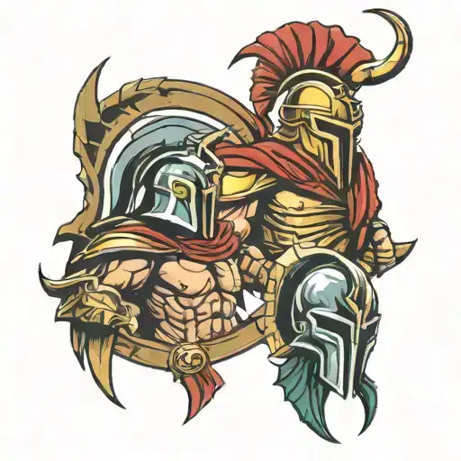 sparta and spartans with scorpion tattoo design idea