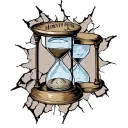 Hourglass Cracked with words Memento Mori written on it  tattoo design idea