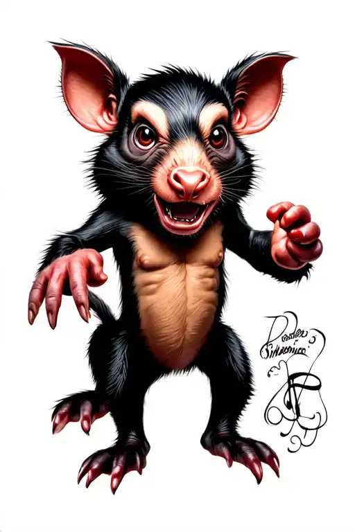 tasmanian devil tunes character tattoo design idea