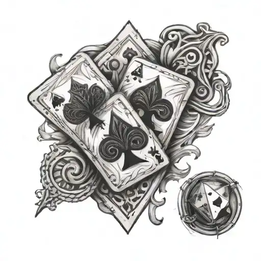 4 Aces On Forarm tattoo design idea