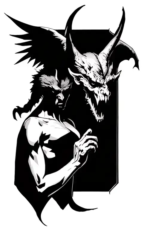angles vs demons tattoo design idea