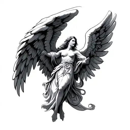 Archangel Raphael angel's wings tattoo design idea