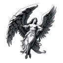Archangel Raphael angel's wings tattoo design idea