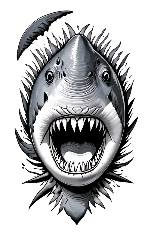 Samoan Hammer Head shark tattoo design idea
