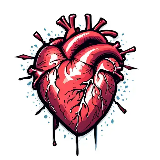 abstraction heart made tattoo design idea