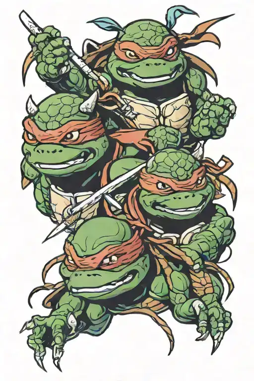 Teenage Mutant Ninja Turtles head tattoo design idea