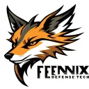 "Fenix Defense Tech" Military Style Fox Head with Phoenix Body with strength logo tattoo design idea