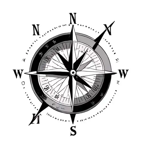 Half Compass Half Clock tattoo design idea
