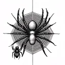 cobwebs and a spider on the collarbone tattoo design idea