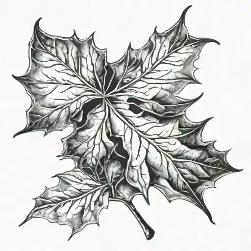 Hip Maple leaf tattoo design idea