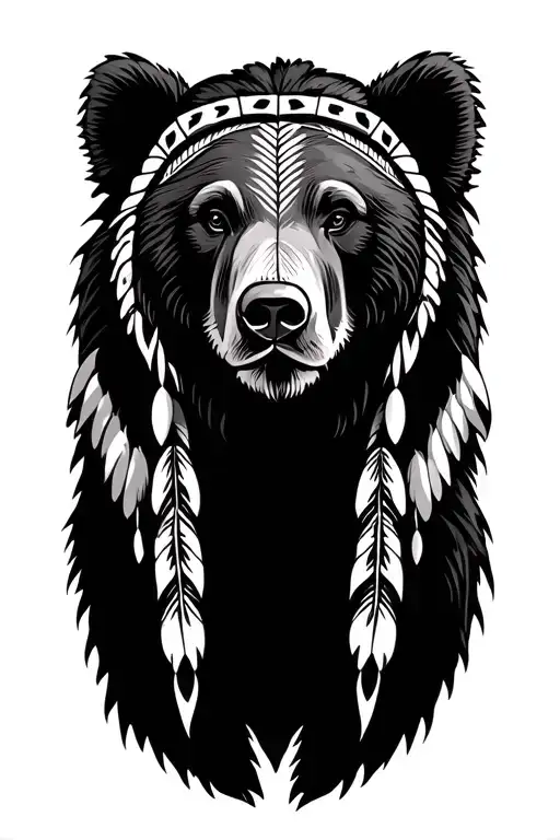 Native American Bear tattoo design idea
