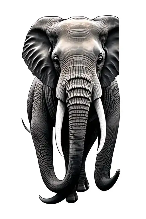 male african elephant head tattoo design idea
