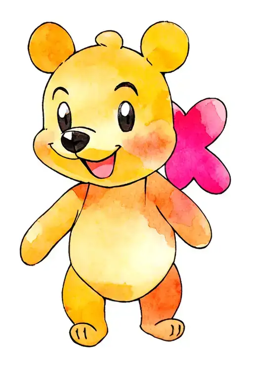 kirby, boo from mario, gumba, lumalee, winnie the pooh and friends, and stitch tattoo design idea