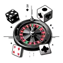 upper arm gambling themed roulette wheel with black jack and dice tattoo design idea