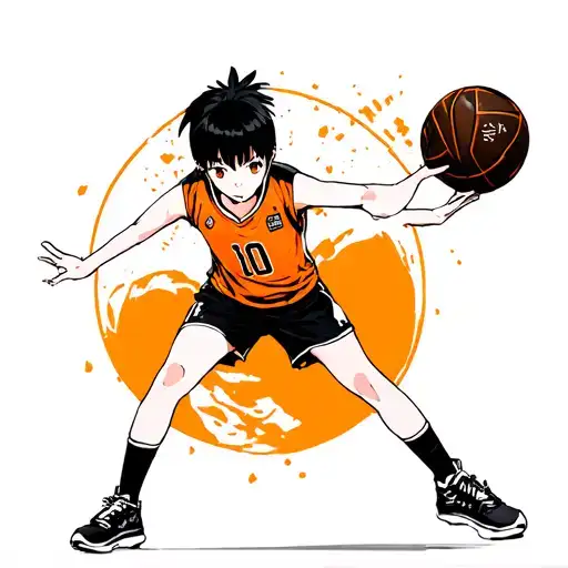 Hinata shoyo from haikyu, manga sytel tattoo design idea
