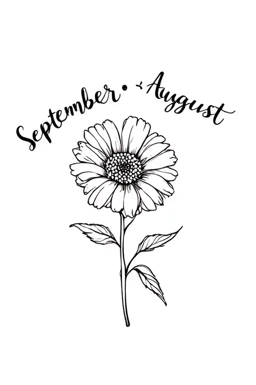 September And August Birth Flower tattoo design idea
