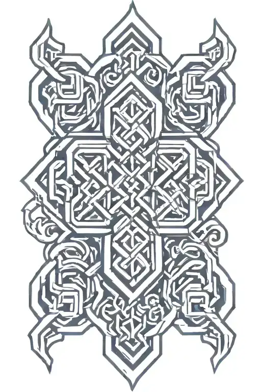 endless knot with water tattoo design idea