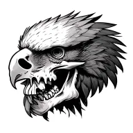 skull and eagle tattoo design idea