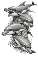 dolphins an smiley face tattoo design idea