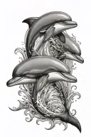 dolphins an smiley face tattoo design idea