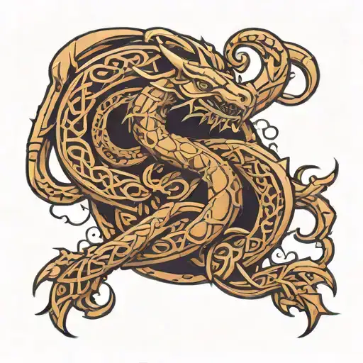 jormungand celtic style tattoo design idea