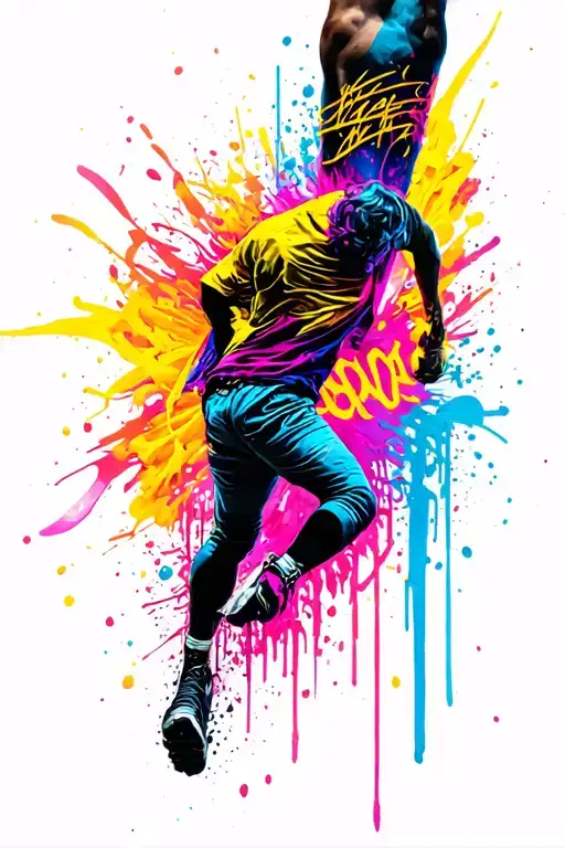 A black backdrop with Tate vertically running down forearm in colorful graffiti  tattoo design idea