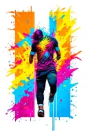 A black backdrop with Tate vertically running down forearm in colorful graffiti  tattoo design idea