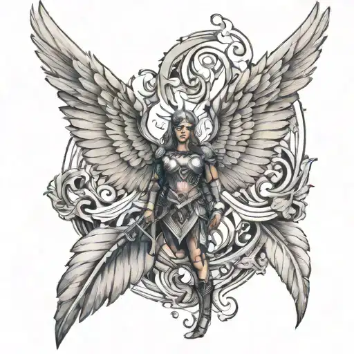 Valkyrie wings tattoo design idea