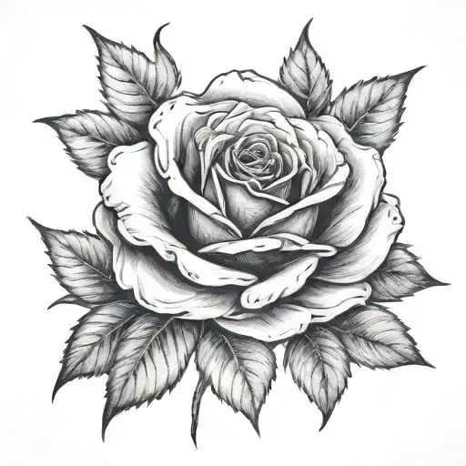 rose with magic effects tattoo design idea