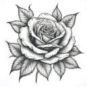 rose with magic effects tattoo design idea