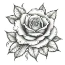 rose with magic effects tattoo design idea