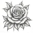 rose with magic effects tattoo design idea