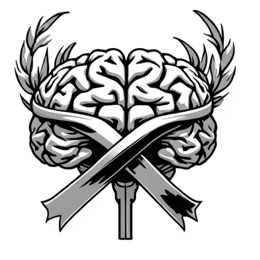 brain tumor survivor ribbon tattoo design idea