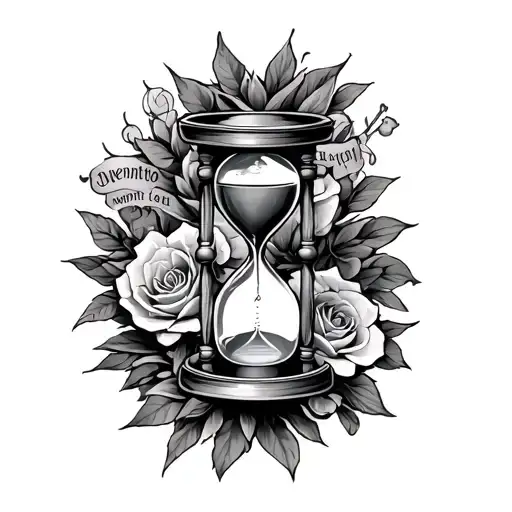 hourglass with text memento mori forearm tattoo tattoo design idea