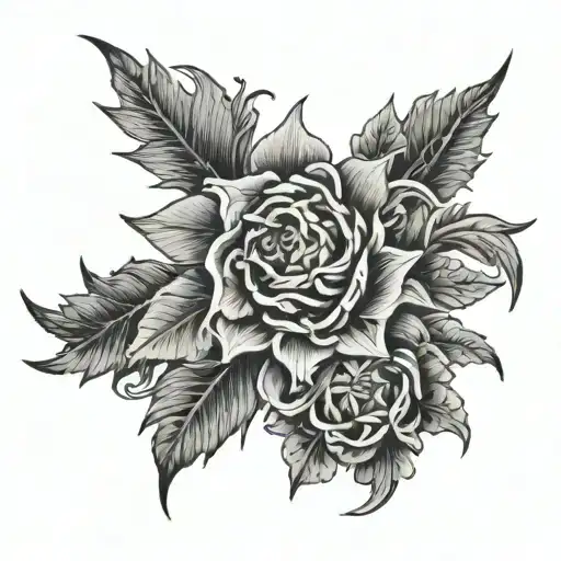 iron blazing tattoo design idea