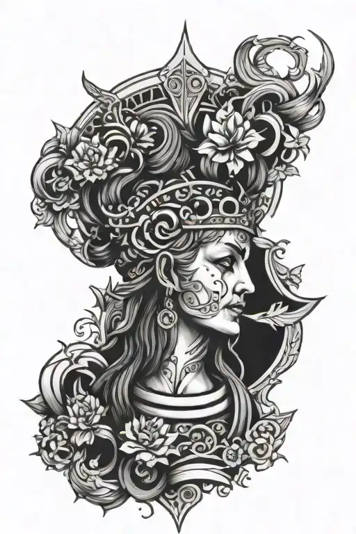 stoic virtues tattoo design idea