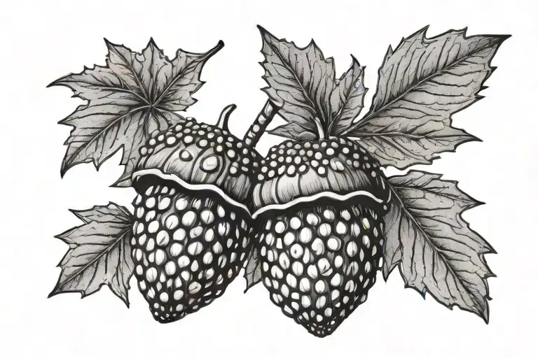 Acorn tattoo design idea