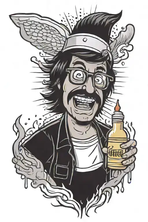 Bobs burger with ketchup and mustard  tattoo design idea