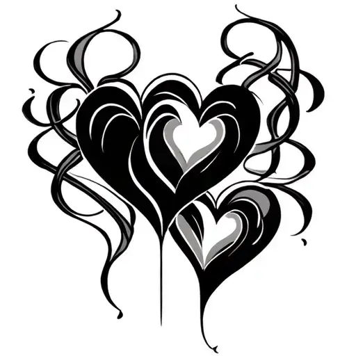 double heart intertwined tattoo design idea