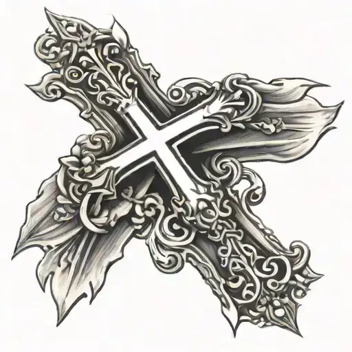 cross with the Bible verse Psalms 27:1 tattoo design idea