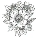 marigold flower with honeysuckle flowers tattoo design tattoo design idea
