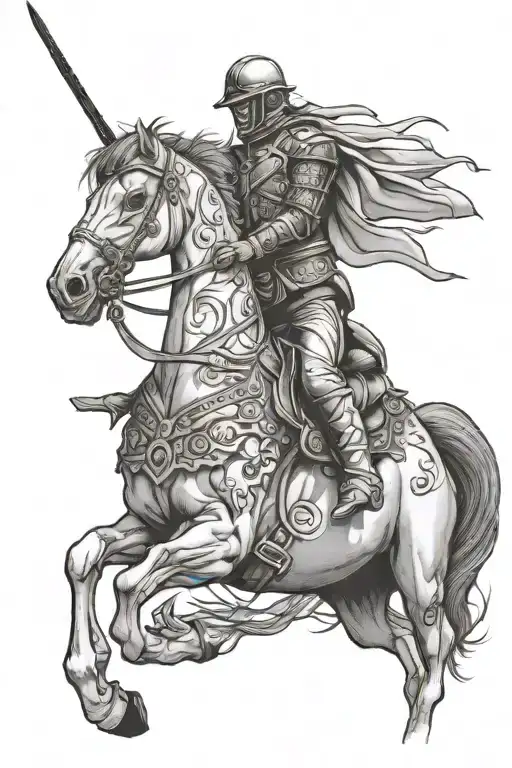 pale horse rider tattoo design idea