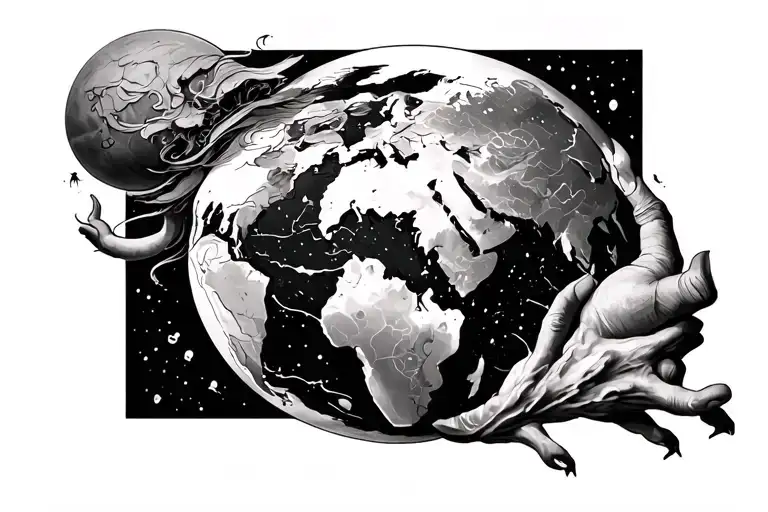 Atlas carrying the world tattoo design idea