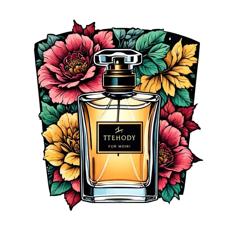 small perfume bottle  tattoo design idea