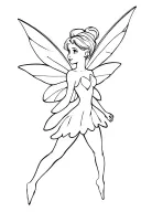tinkerbell with letter t tattoo design idea