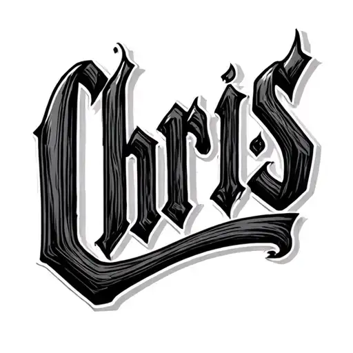 Word "Chris" with calligraphy font style tattoo design idea