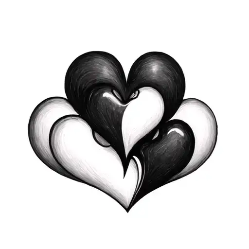 3 hearts mixed together tattoo design idea