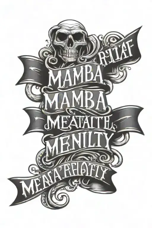 mamba mentality text tattoo tattoo design idea