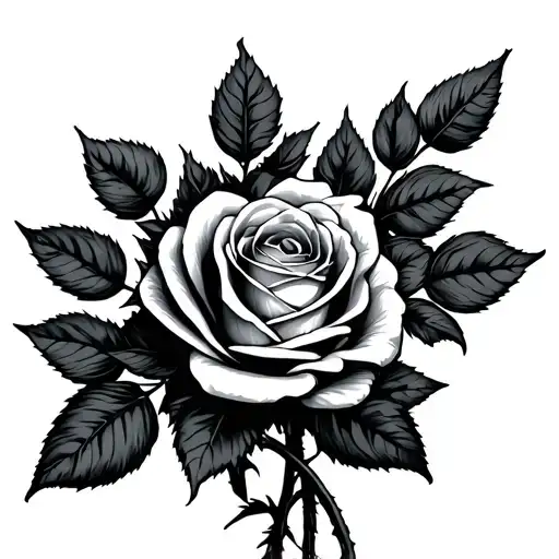 bouquet of roses with one rose in the middle lightly shaded yellow tattoo design idea